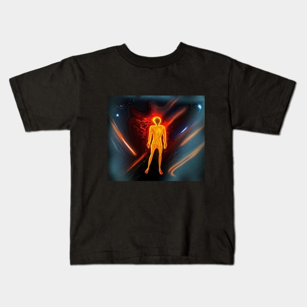 Plasma Man Abstract Kids T-Shirt by VarietyStarDesigns